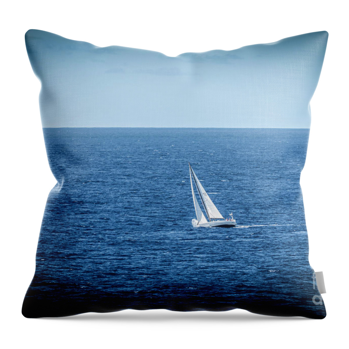 Boat Throw Pillow featuring the photograph Sailboat in the Caribean by Thomas Marchessault