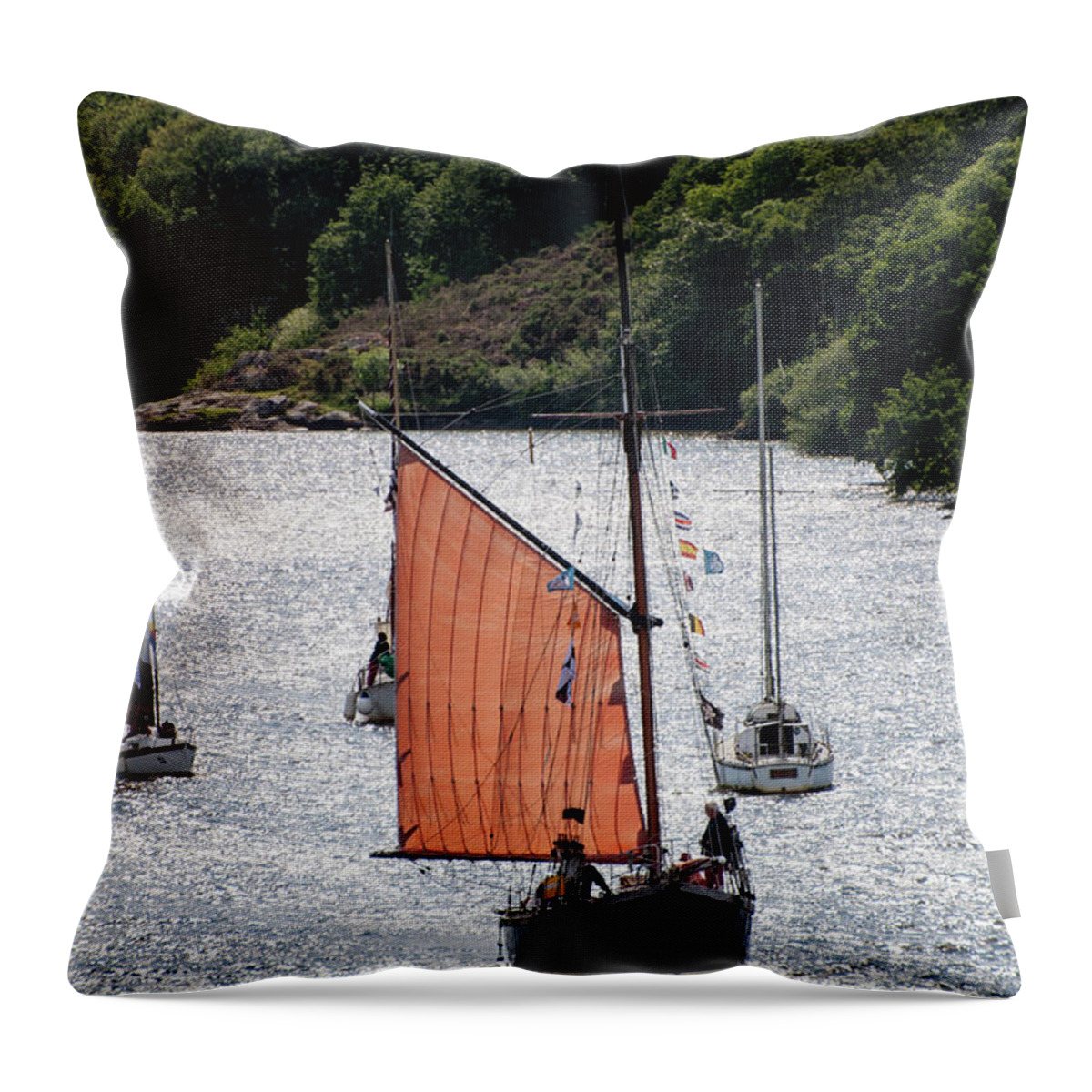 Boat Throw Pillow featuring the photograph Sailing 46 by Geoff Smith