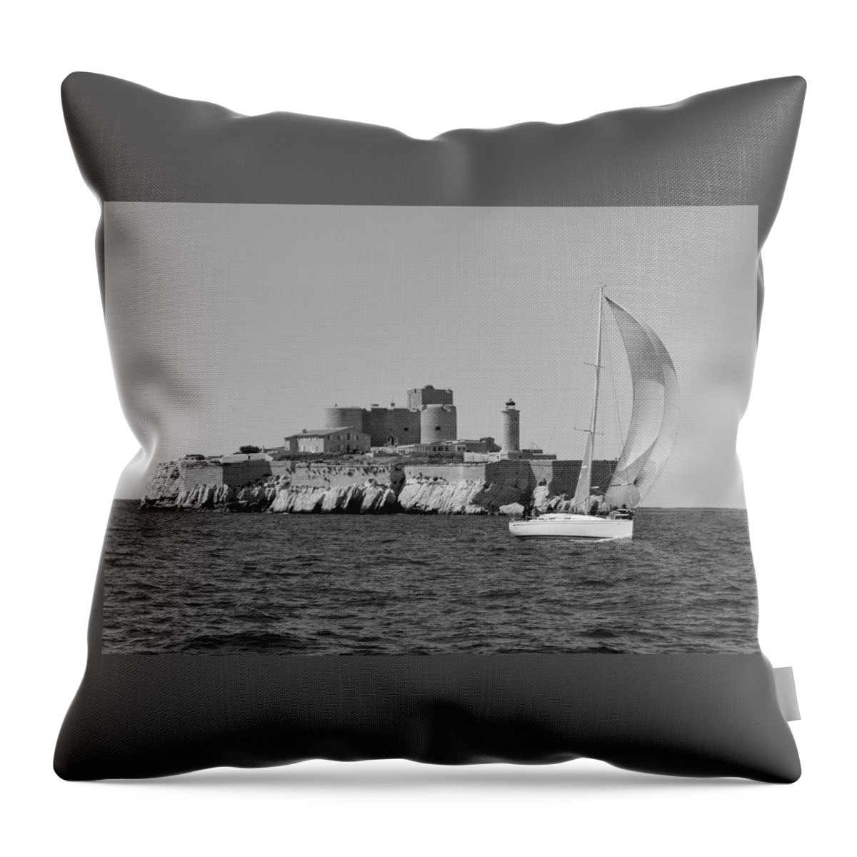 Marseille Throw Pillow featuring the photograph Sailing Boat Nautical 4 by Jean Francois Gil