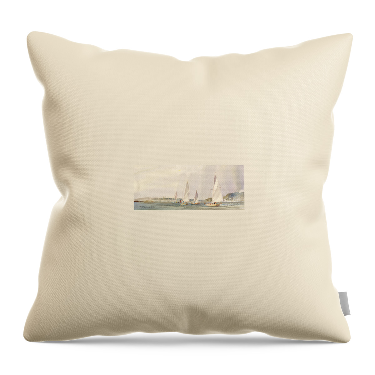 Sailing Throw Pillow featuring the painting Sailing into Marion Harbor by P Anthony Visco