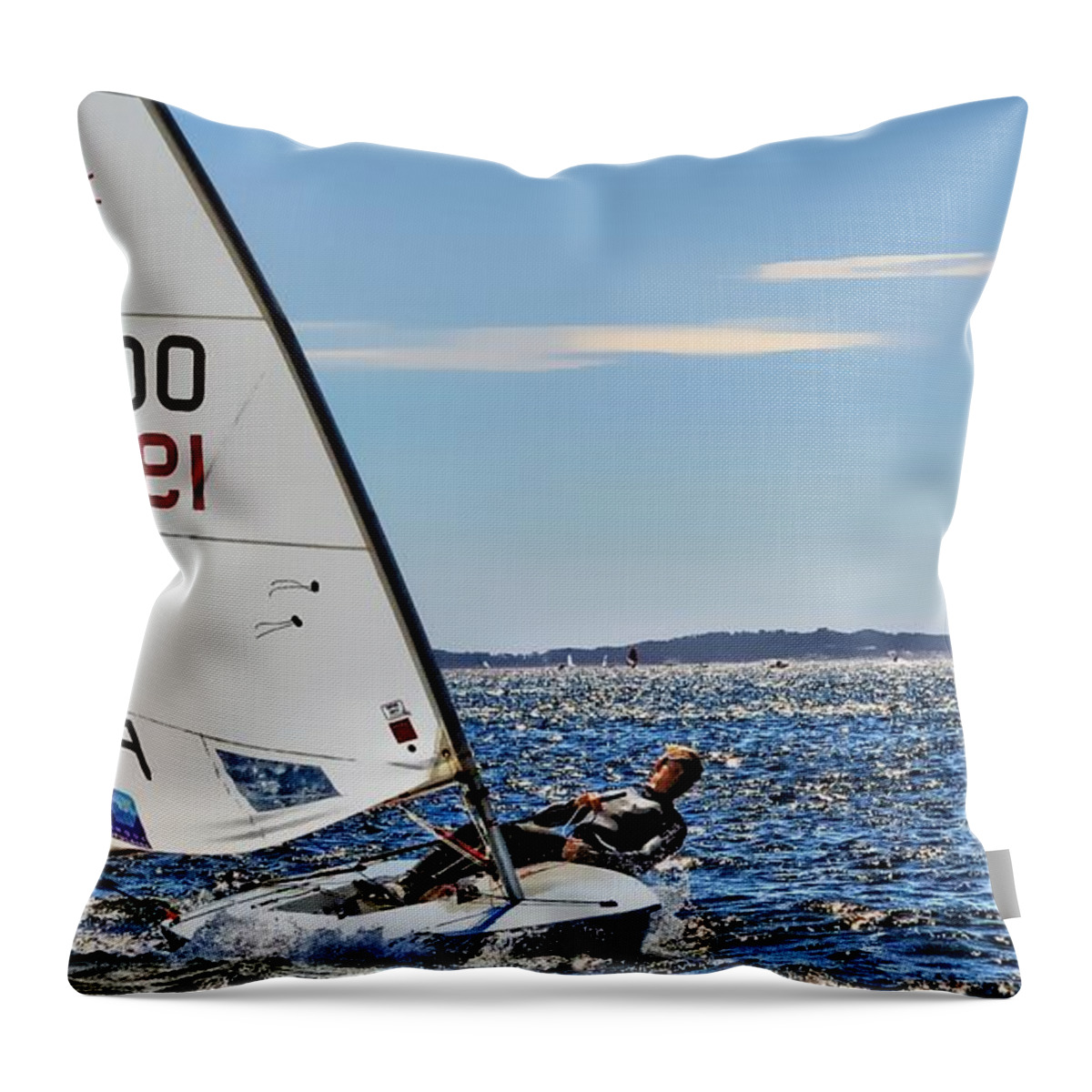 Sailing Ship Throw Pillow featuring the photograph Sailing Ship in Marseille by Jean Francois Gil