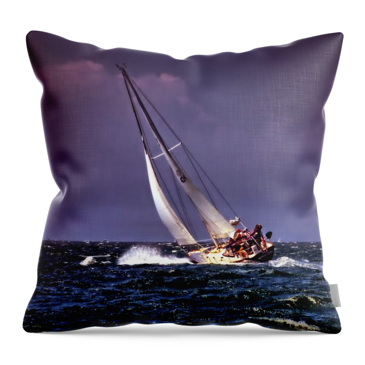 Sailing Throw Pillow featuring the photograph Sailing to Nantucket 001 by Bruce Gannon