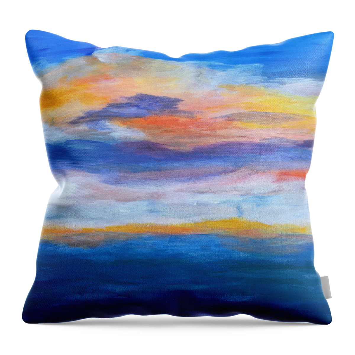 Sunset Throw Pillow featuring the painting Sailors' Delight by Mark C Jackson