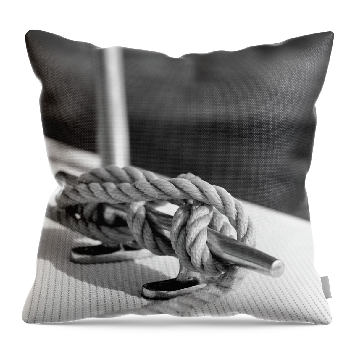 Sailors Knot Throw Pillow featuring the photograph Sailor's Knot Square by Laura Fasulo