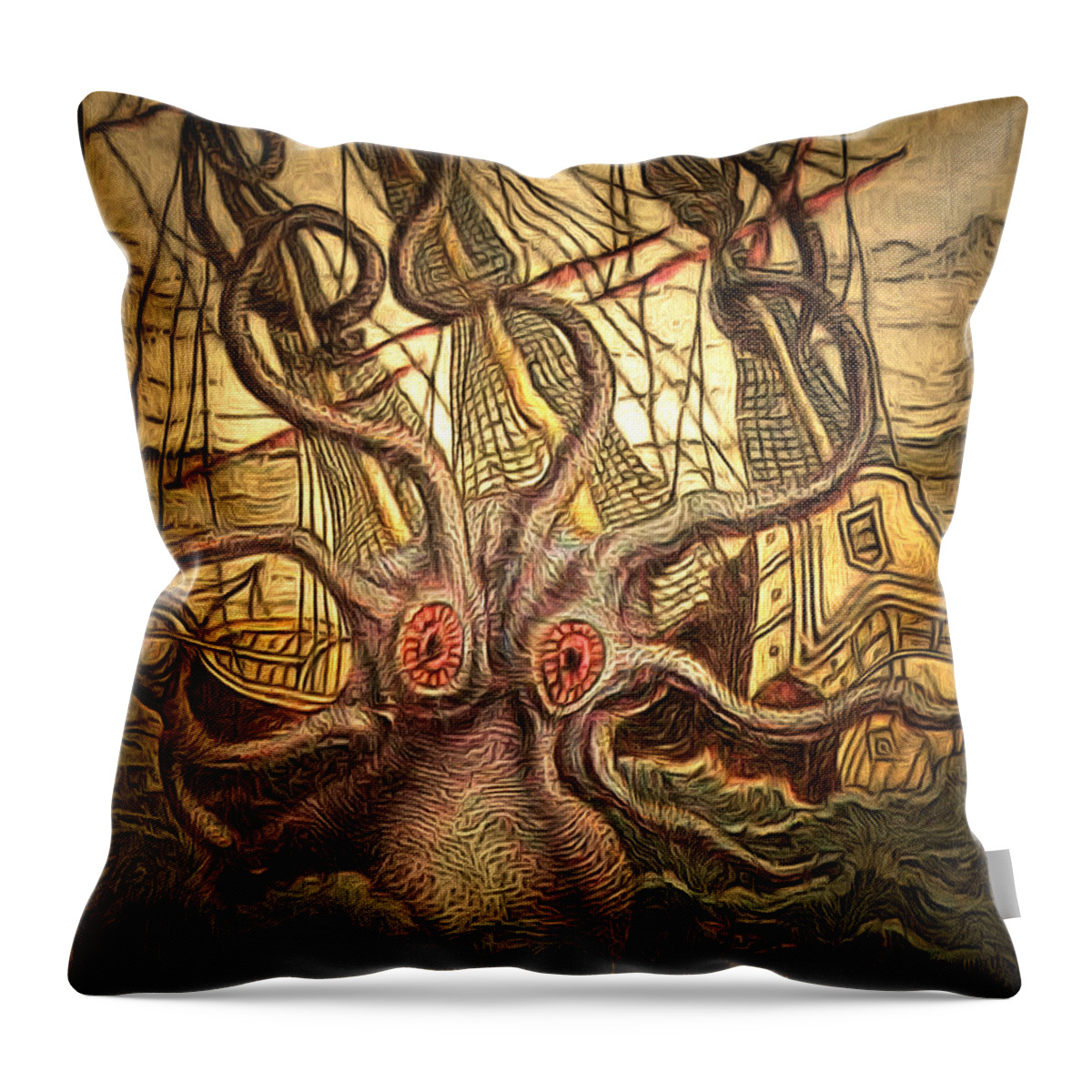 Animal Throw Pillow featuring the photograph Sailor's Nightmare by Susan Eileen Evans