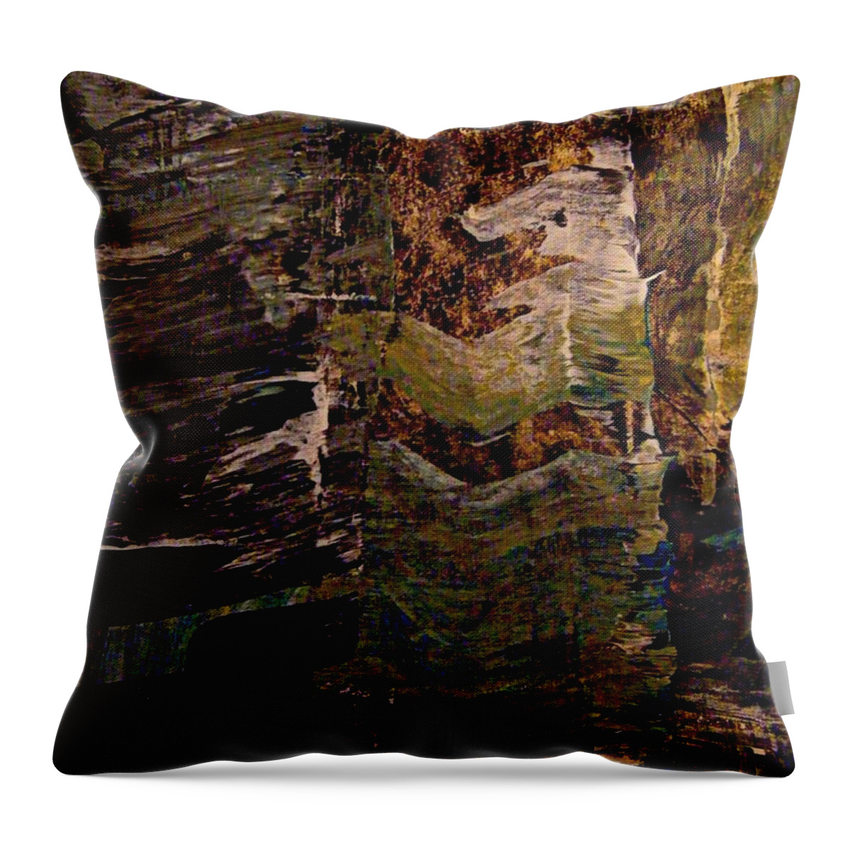 Acrylic Abstract Painting Throw Pillow featuring the painting Saint Aquifer by Nancy Kane Chapman