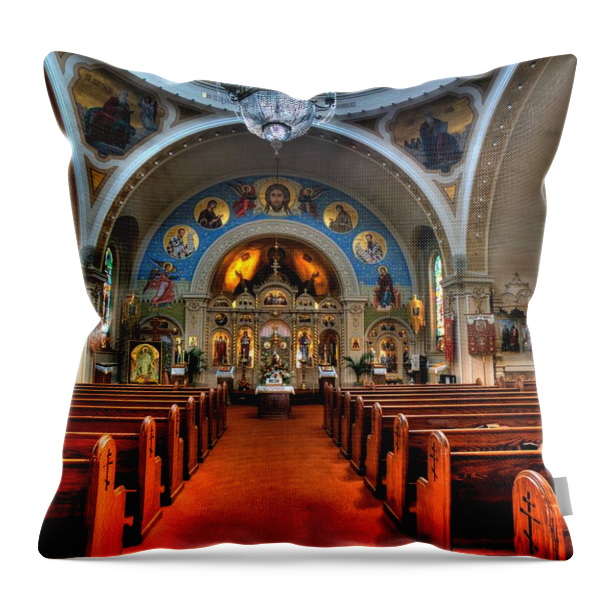 Mn Church Throw Pillow featuring the photograph Saint Marys Orthodox Cathedral by Amanda Stadther
