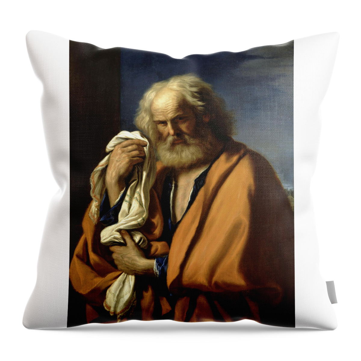 Guercino Throw Pillow featuring the painting Saint Peter Penitent by Guercino