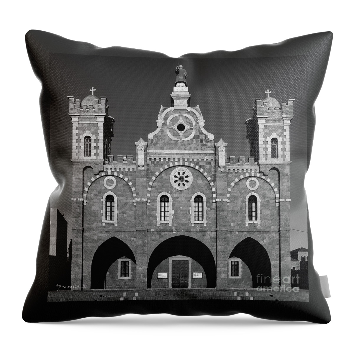 Marc Nader Photo Art Throw Pillow featuring the photograph Saint-Stephen Cathedral, Batroun, Lebanon by Marc Nader
