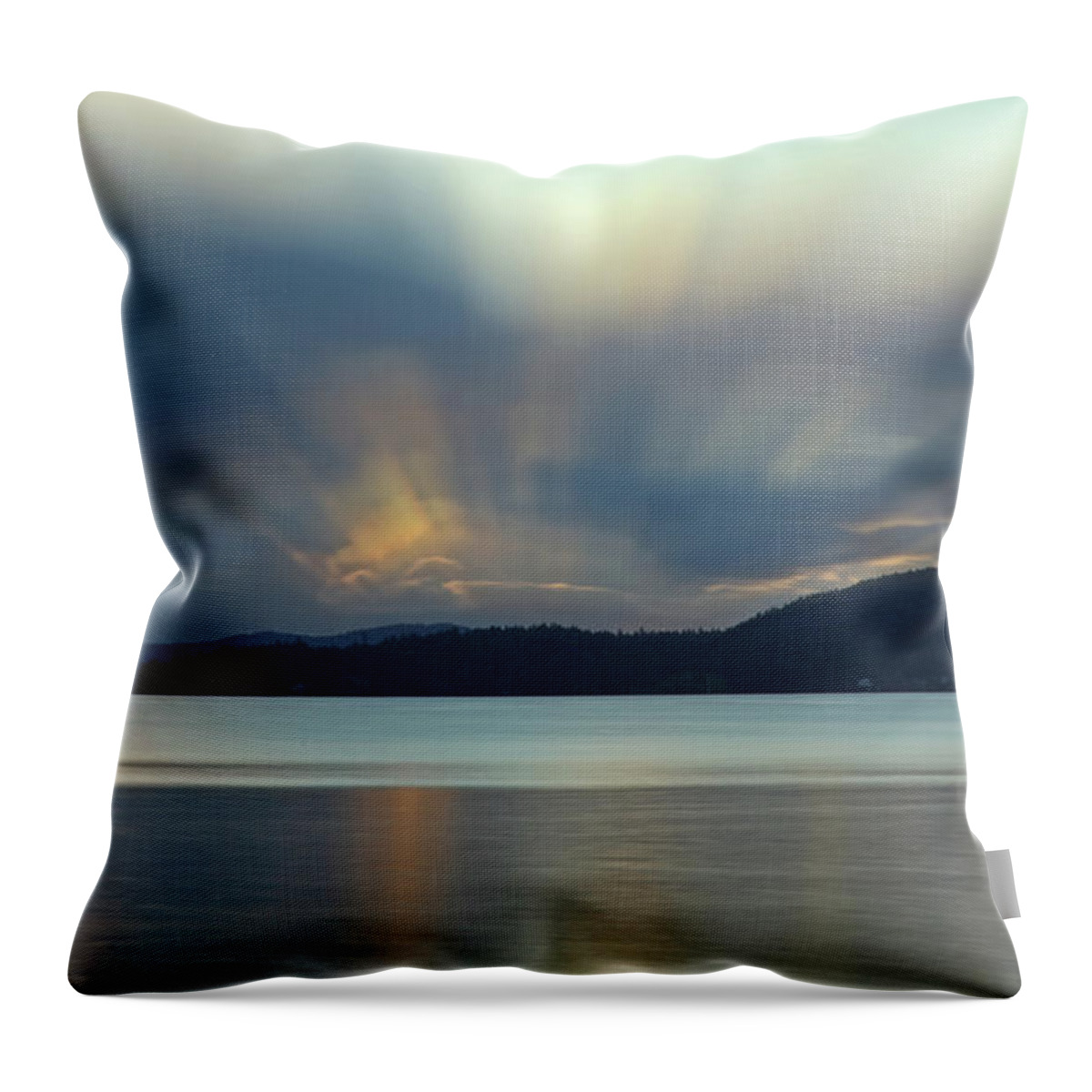 Salish Sea Throw Pillow featuring the photograph Salish Sea Sunrise - 365-350 by Inge Riis McDonald