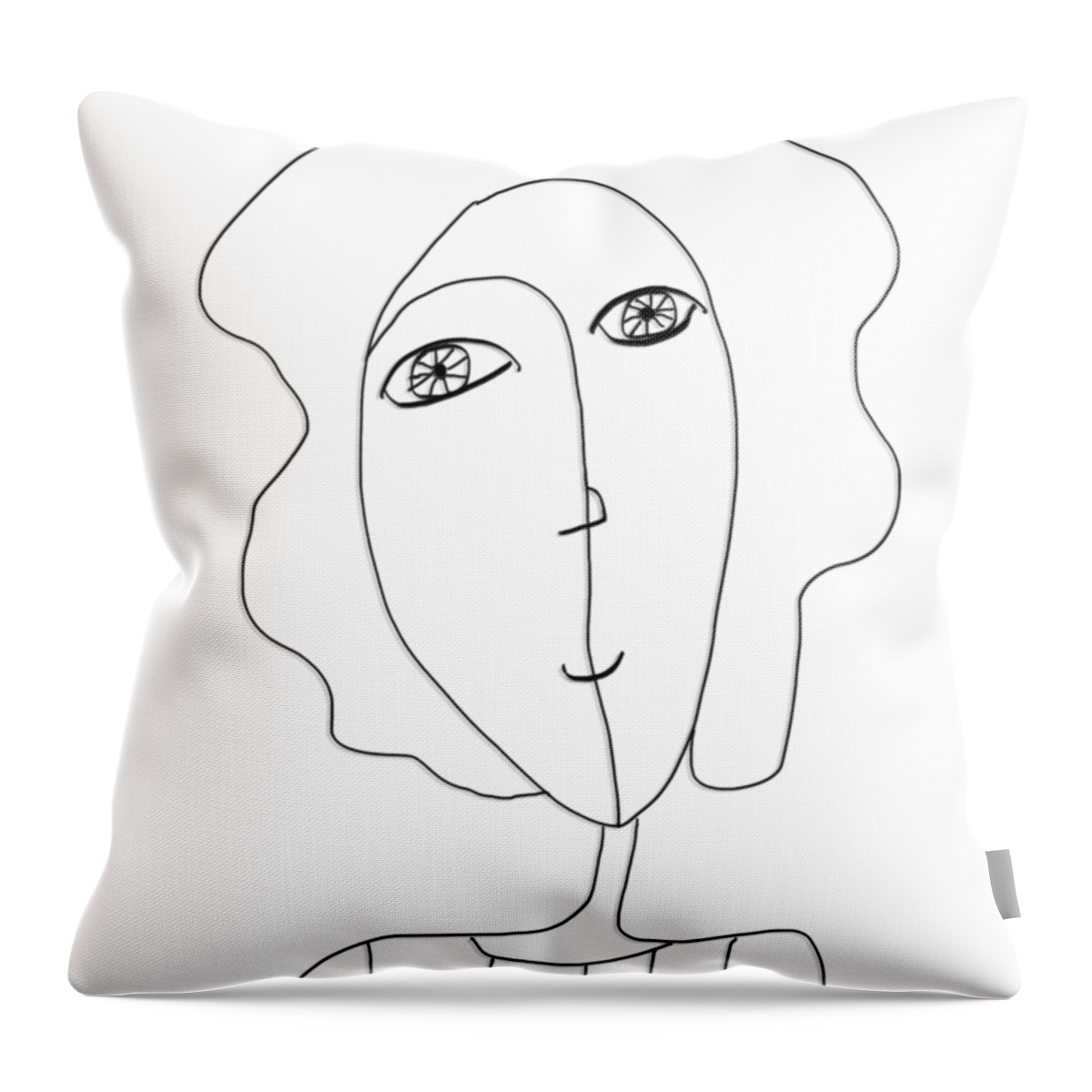 Apple Pencil Sketch Throw Pillow featuring the drawing Sally by Bill Owen