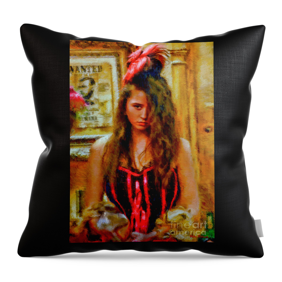 Pretty Girls Throw Pillow featuring the photograph Saloon Girl by Blake Richards