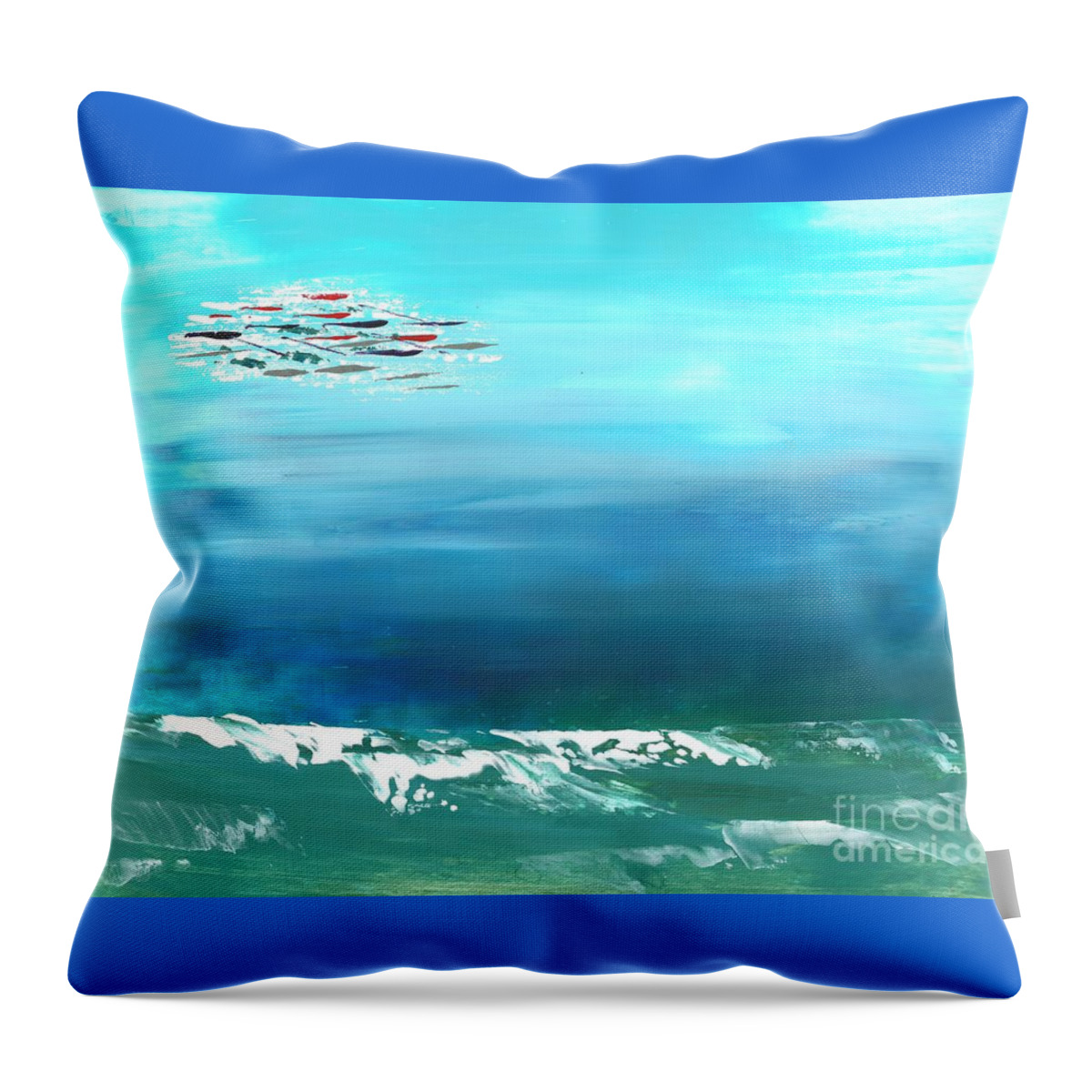 Ocean Scene Throw Pillow featuring the painting Salt Air by Corinne Carroll