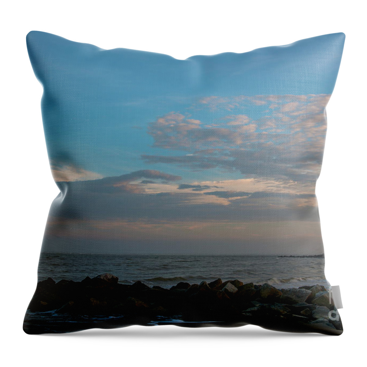 Breach Inlet Throw Pillow featuring the photograph Salty Air over Breach Inlet by Dale Powell
