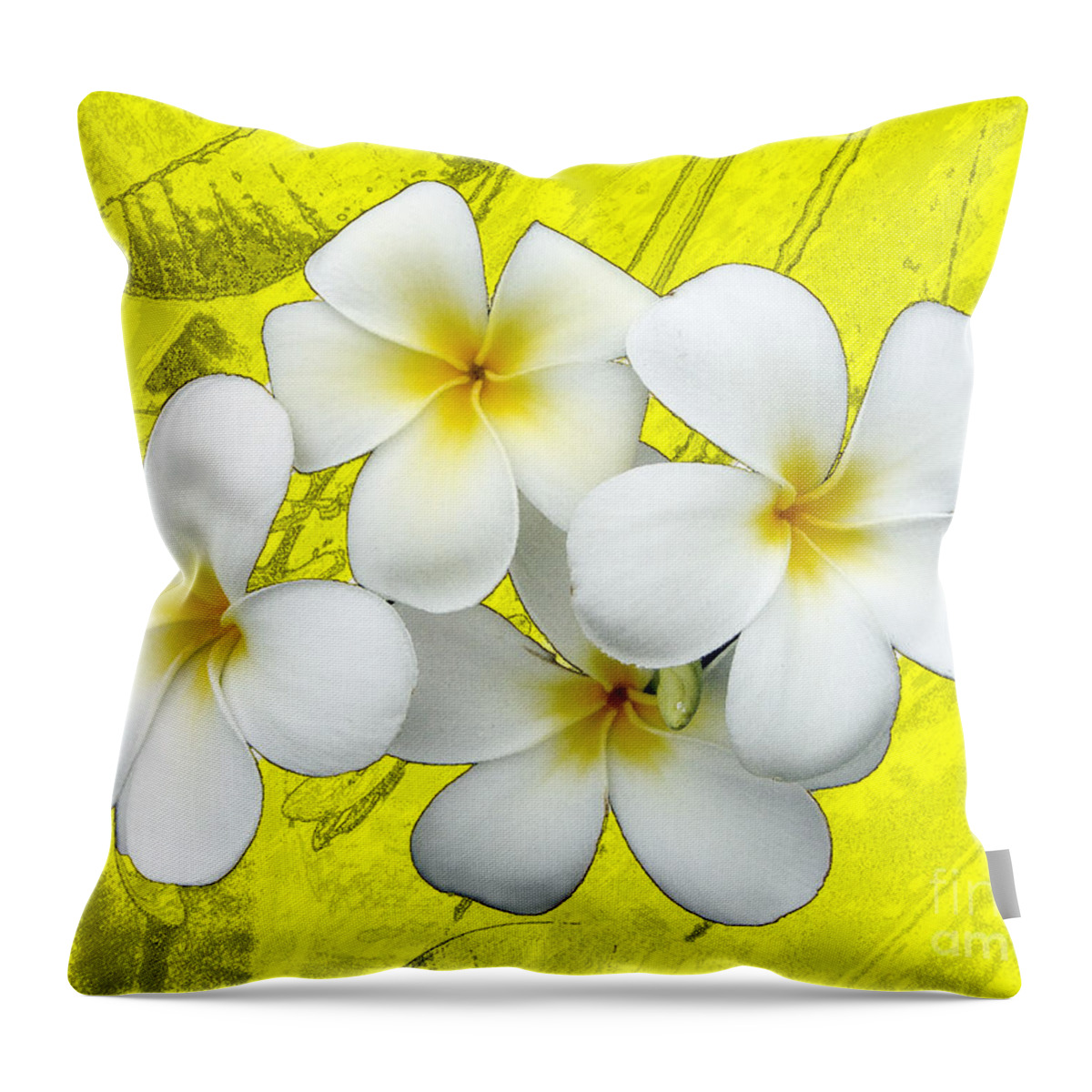 Flower Throw Pillow featuring the photograph Samoan Frangrapani by Karen Lewis