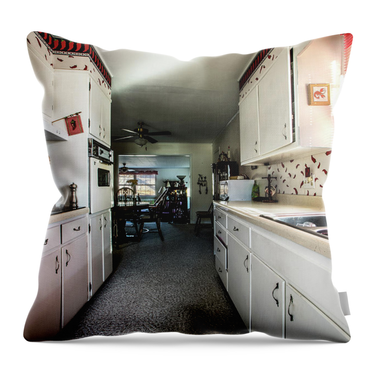 Real Estate Photography Throw Pillow featuring the photograph Sample Galley Kitchen - 908 by Jeff Kurtz