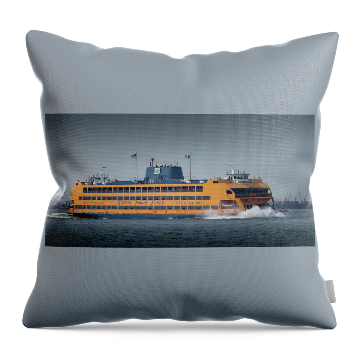 Staten Island Ferry Throw Pillow featuring the photograph Samuel I. Newhouse Ferry by Kenneth Cole