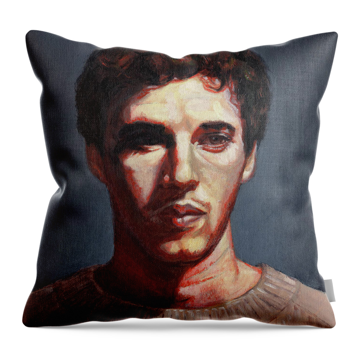 Adult Throw Pillow featuring the painting Samuel by Masha Batkova