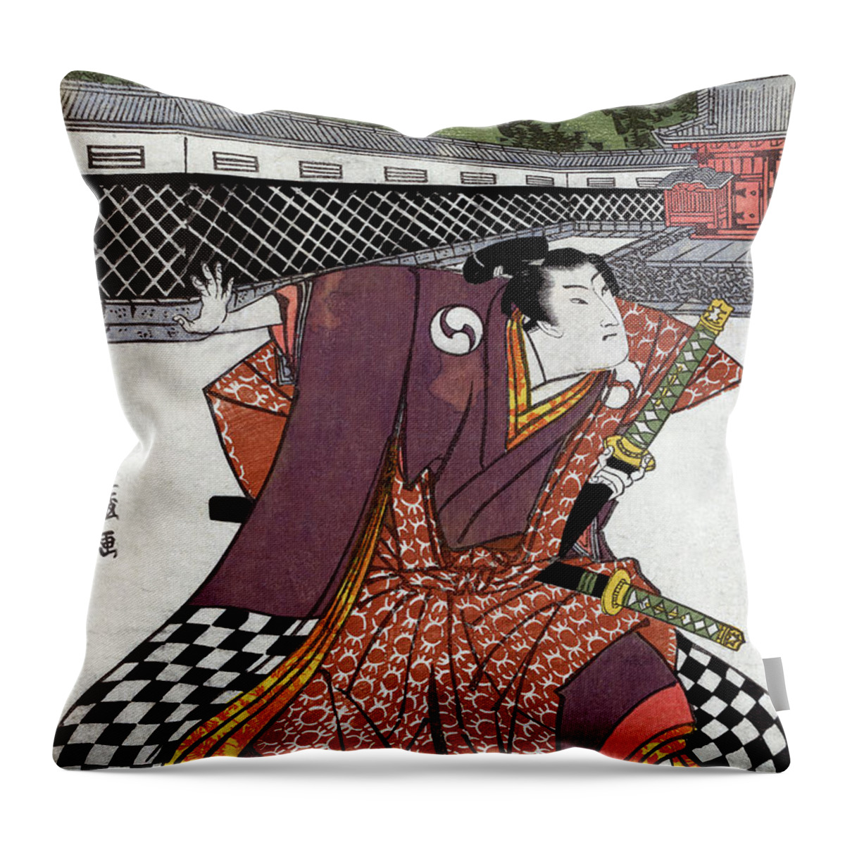 Military Throw Pillow featuring the photograph Samurai Warrior, 18th Century by Science Source