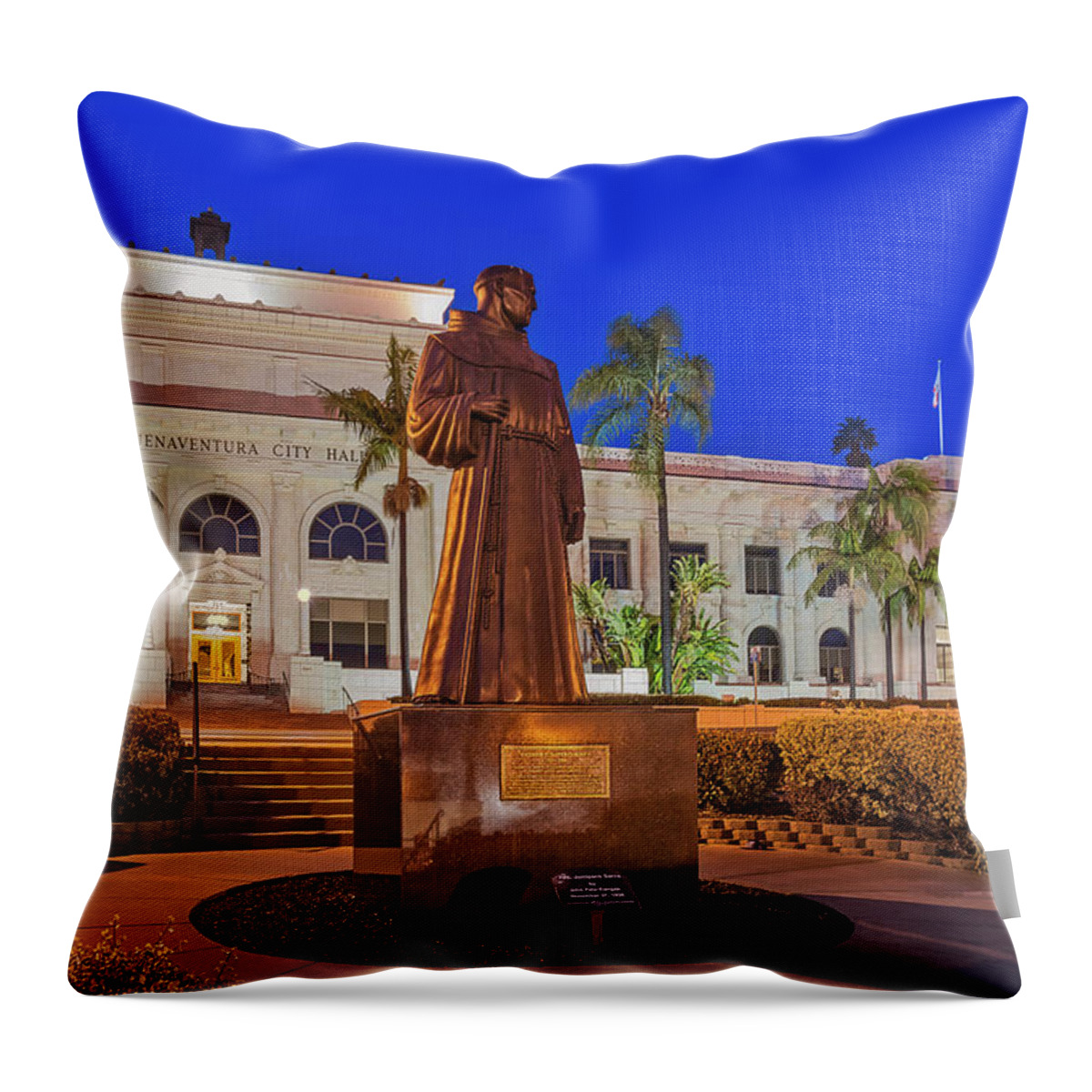 Ventura City Hall Throw Pillow featuring the photograph San Buenaventura City Hall by Susan Candelario
