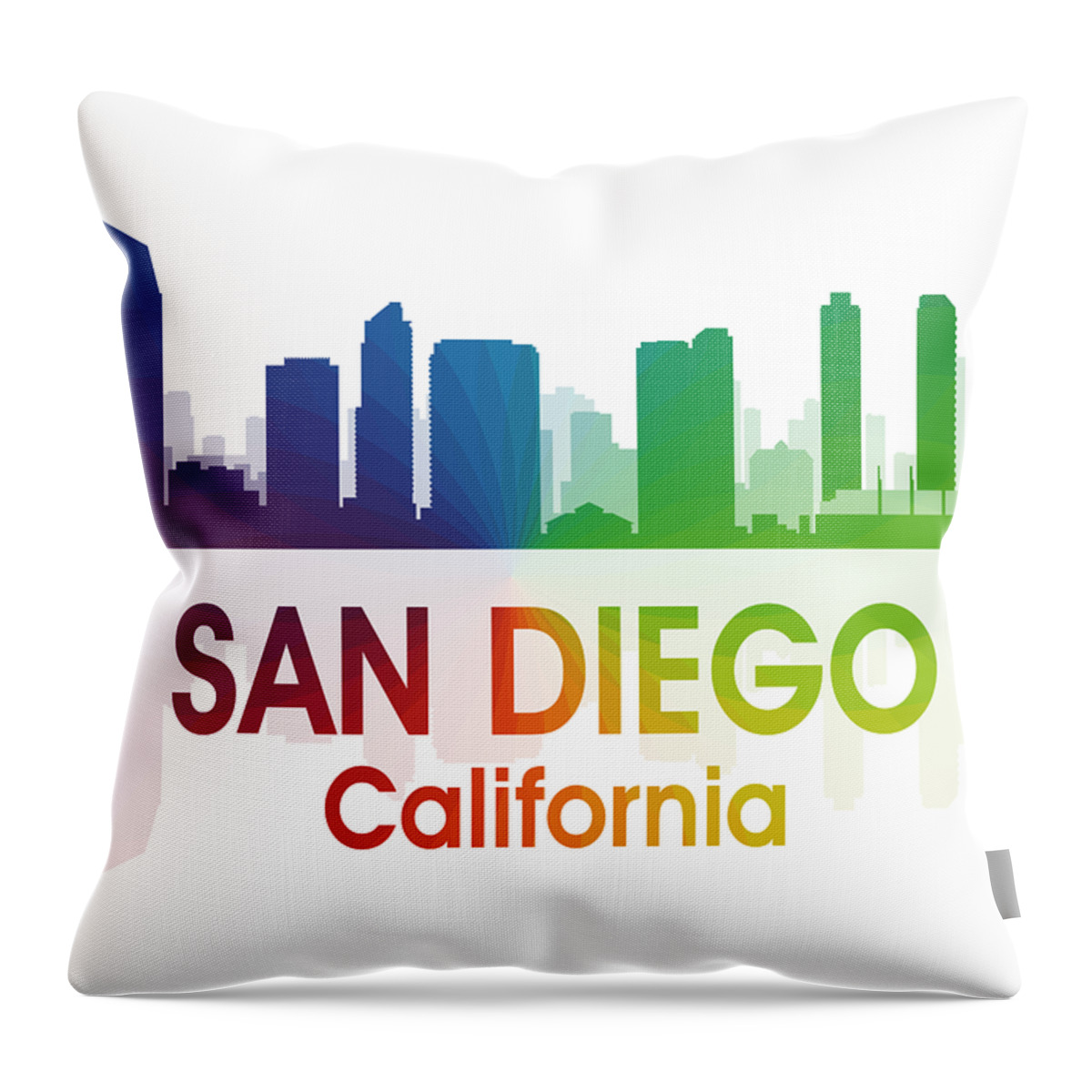 San Diego Throw Pillow featuring the mixed media San Diego CA by Angelina Tamez