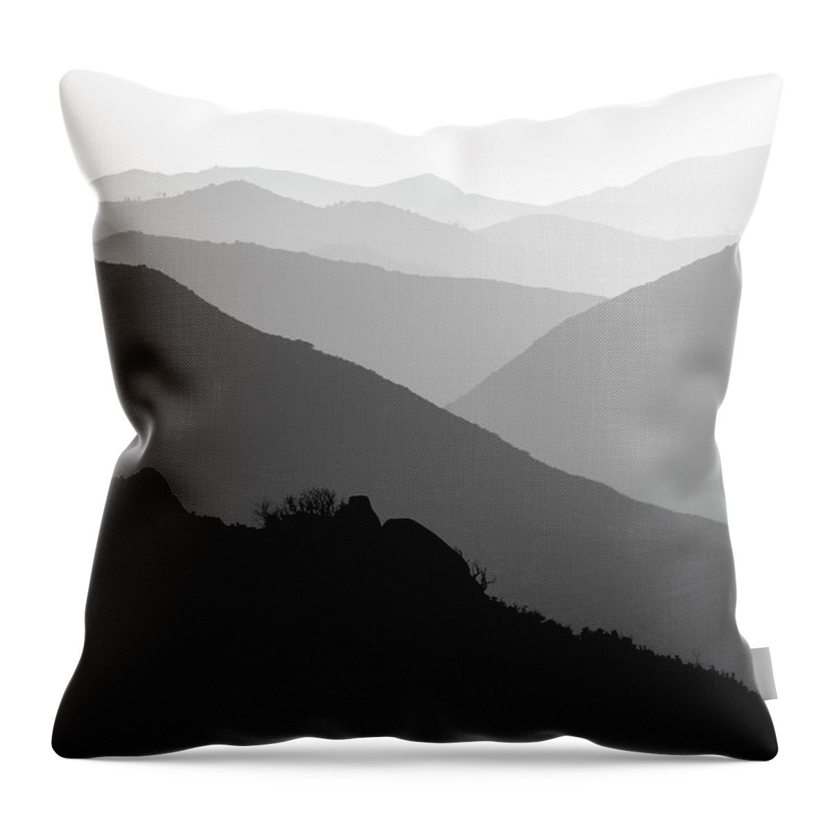 San Diego Throw Pillow featuring the photograph San Diego Mountain Layers by William Dunigan