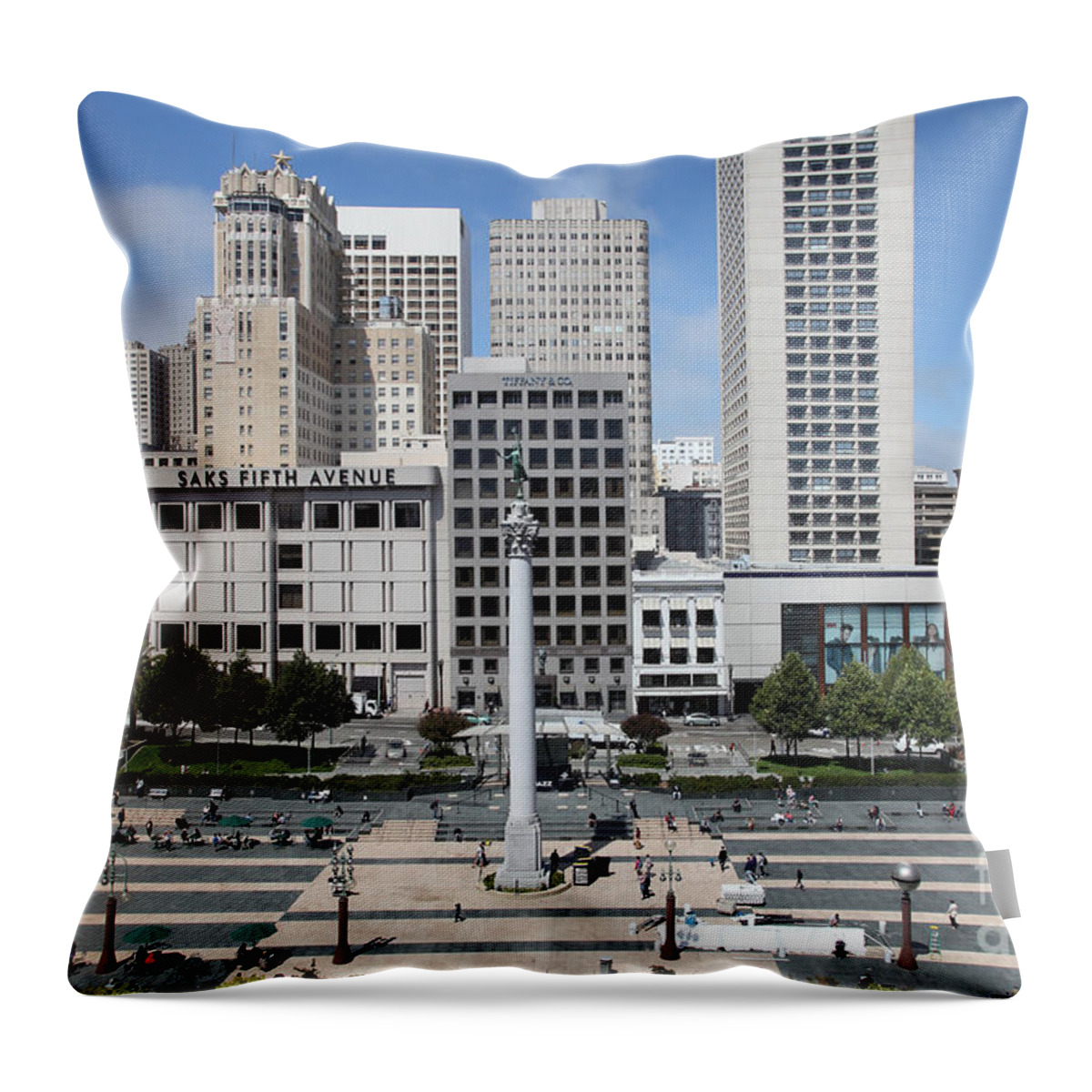 Wingsdomain Throw Pillow featuring the photograph San Francisco . Union Square . 5D17938 by Wingsdomain Art and Photography