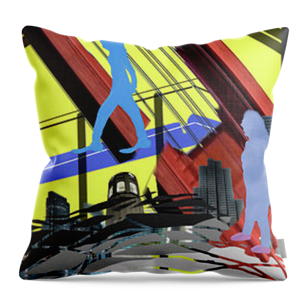 Abstract Throw Pillow featuring the photograph San Francisco Rocks Vertical Panel by SC Heffner