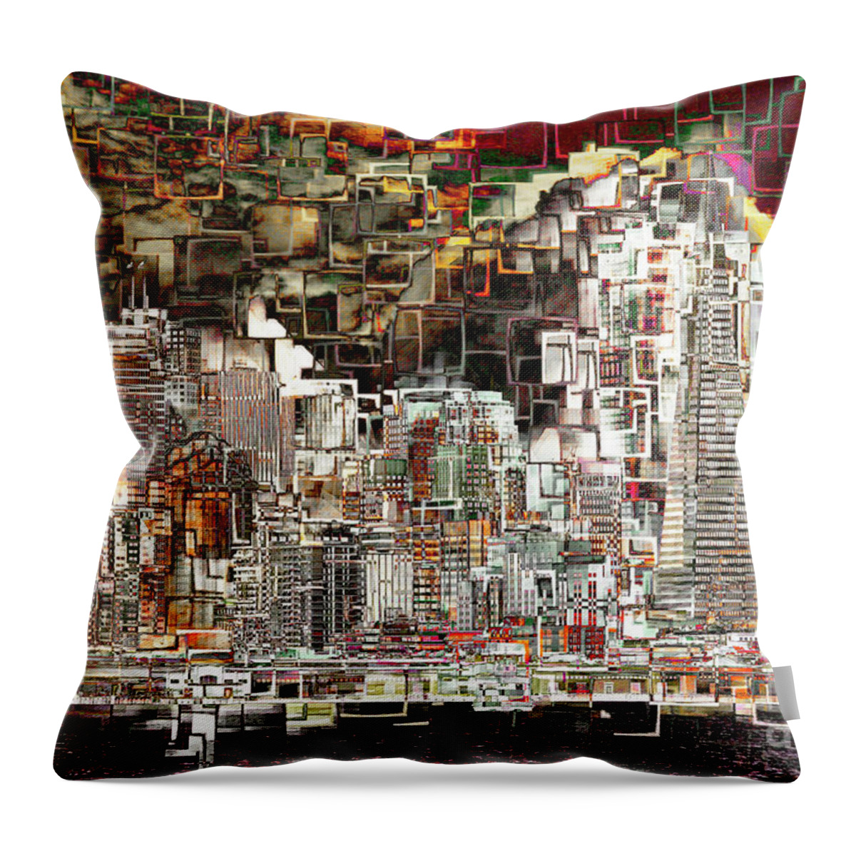 Wingsdomain Throw Pillow featuring the photograph San Francisco Skyline EOS 5D29399 v2 by Wingsdomain Art and Photography