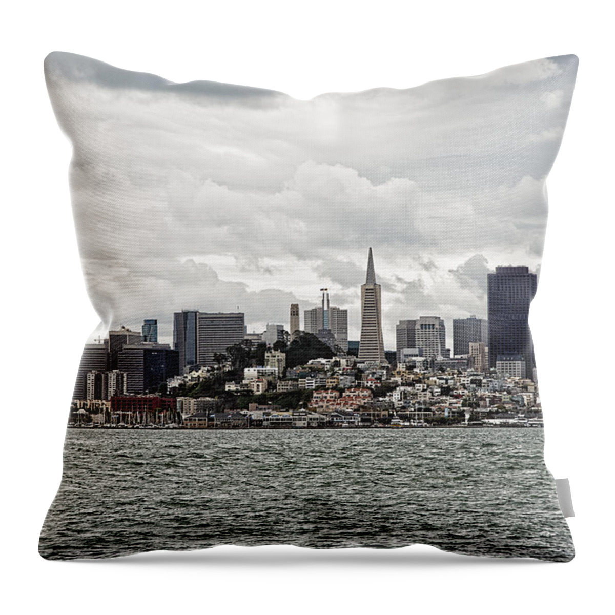San Fransisco Skyline Throw Pillow featuring the photograph San fransisco skyline by Camille Lopez