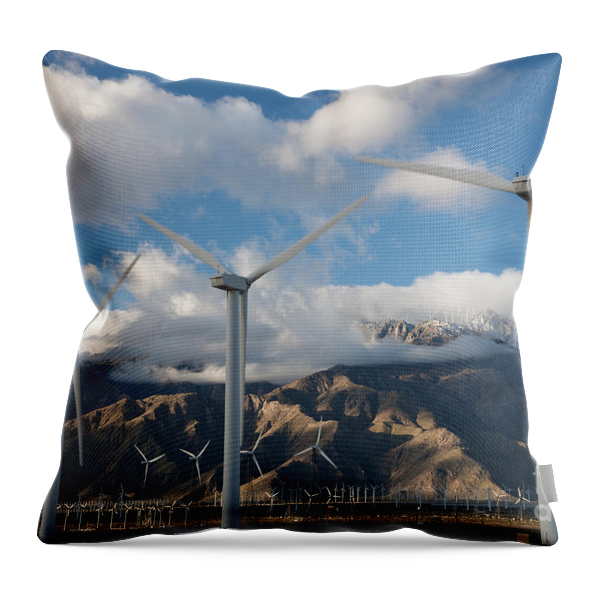  Clarence Holmes Throw Pillow featuring the photograph San Gorgonio Pass Wind Farm II by Clarence Holmes