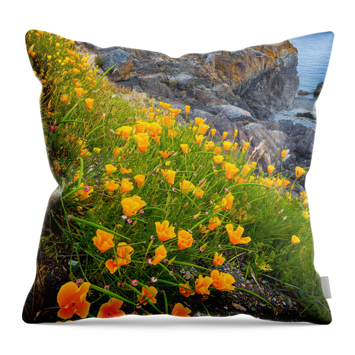 America Throw Pillow featuring the photograph San Juan Poppies by Inge Johnsson