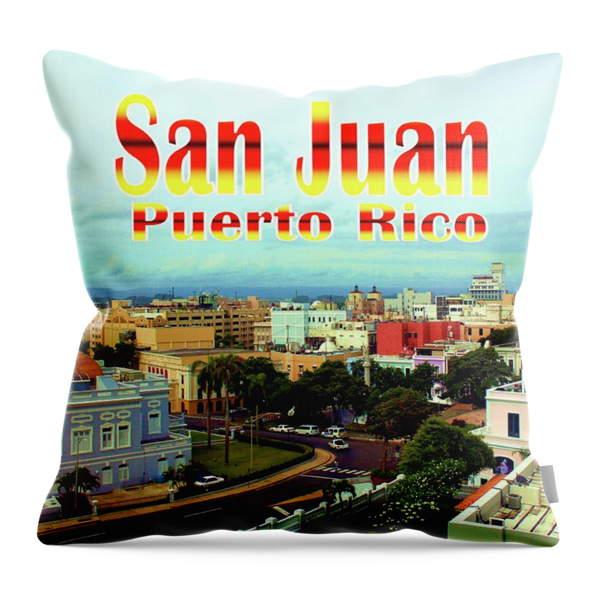 Postcard Throw Pillow featuring the photograph San Juan Postcard by Robert Wilder Jr