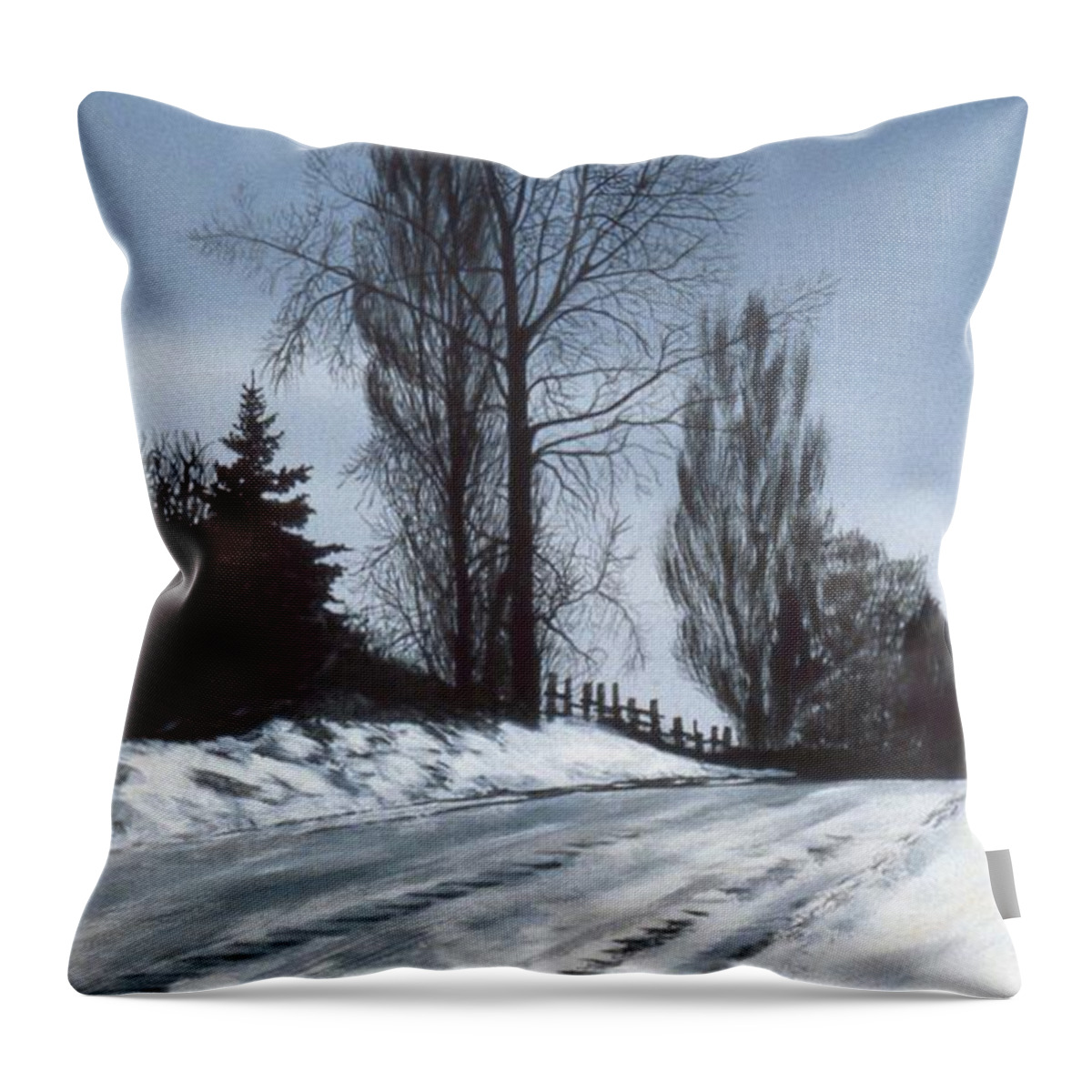  Throw Pillow featuring the painting San Juan Snow by Laurie Stewart