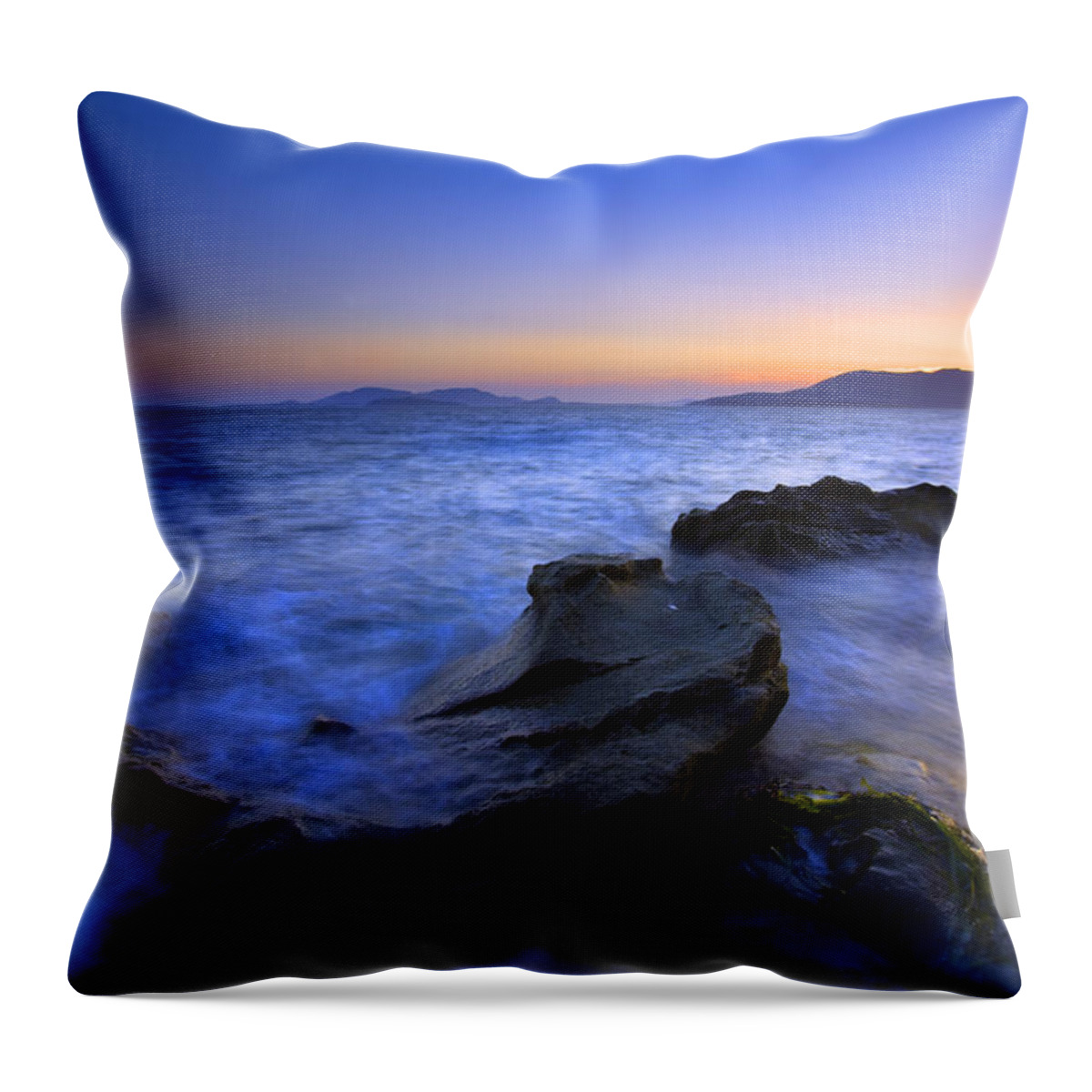 Sunset Throw Pillow featuring the photograph San Juan sunset by Michael Dawson