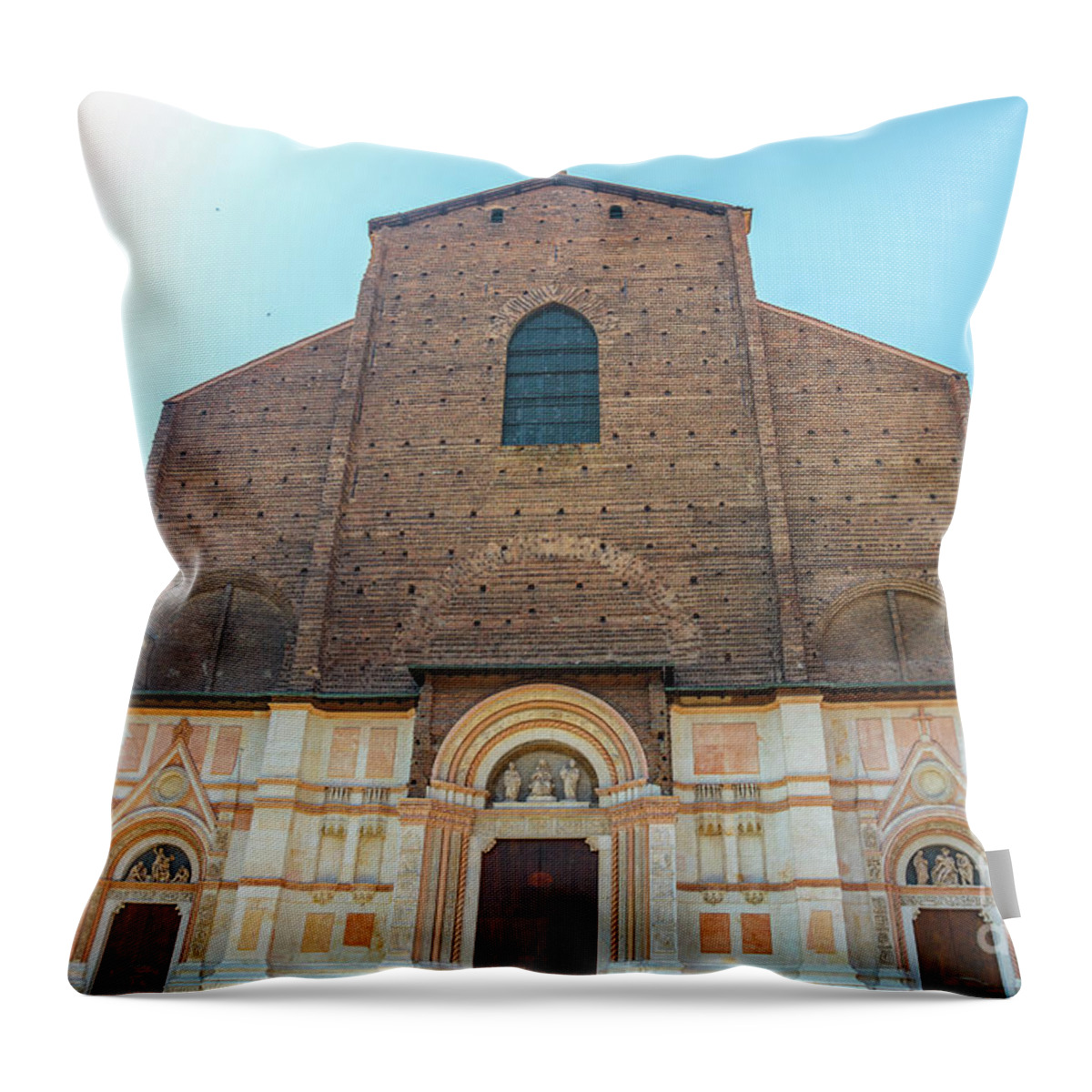 Bologna Throw Pillow featuring the photograph San Petronio Church by Benny Marty