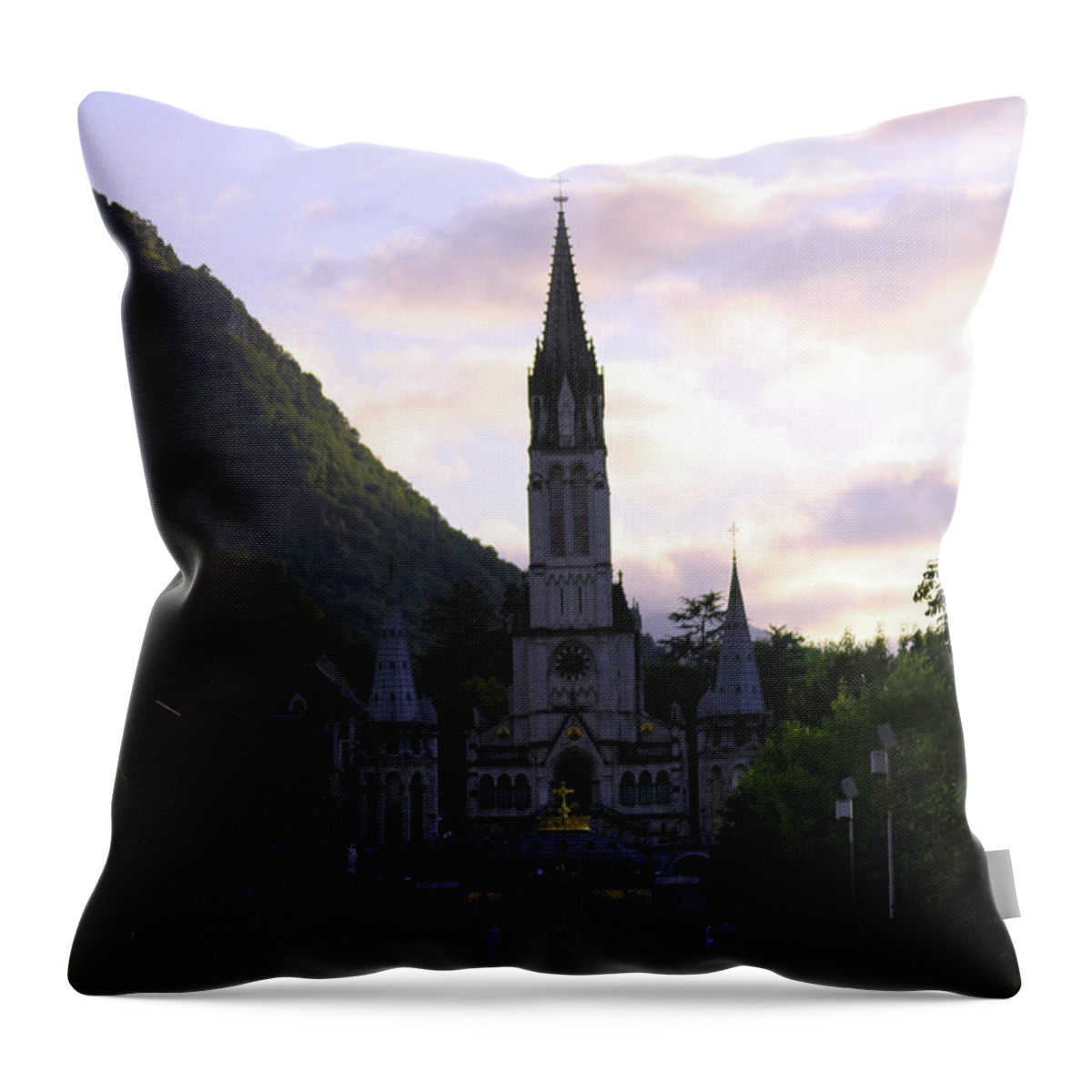 Sanctuary Of Our Lady Of Lourdes Throw Pillow featuring the photograph Sanctuary by Yousif Hadaya