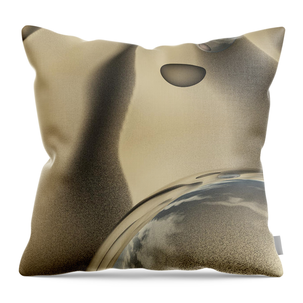 Contemporary Throw Pillow featuring the digital art Sand Bubbles by Richard Rizzo