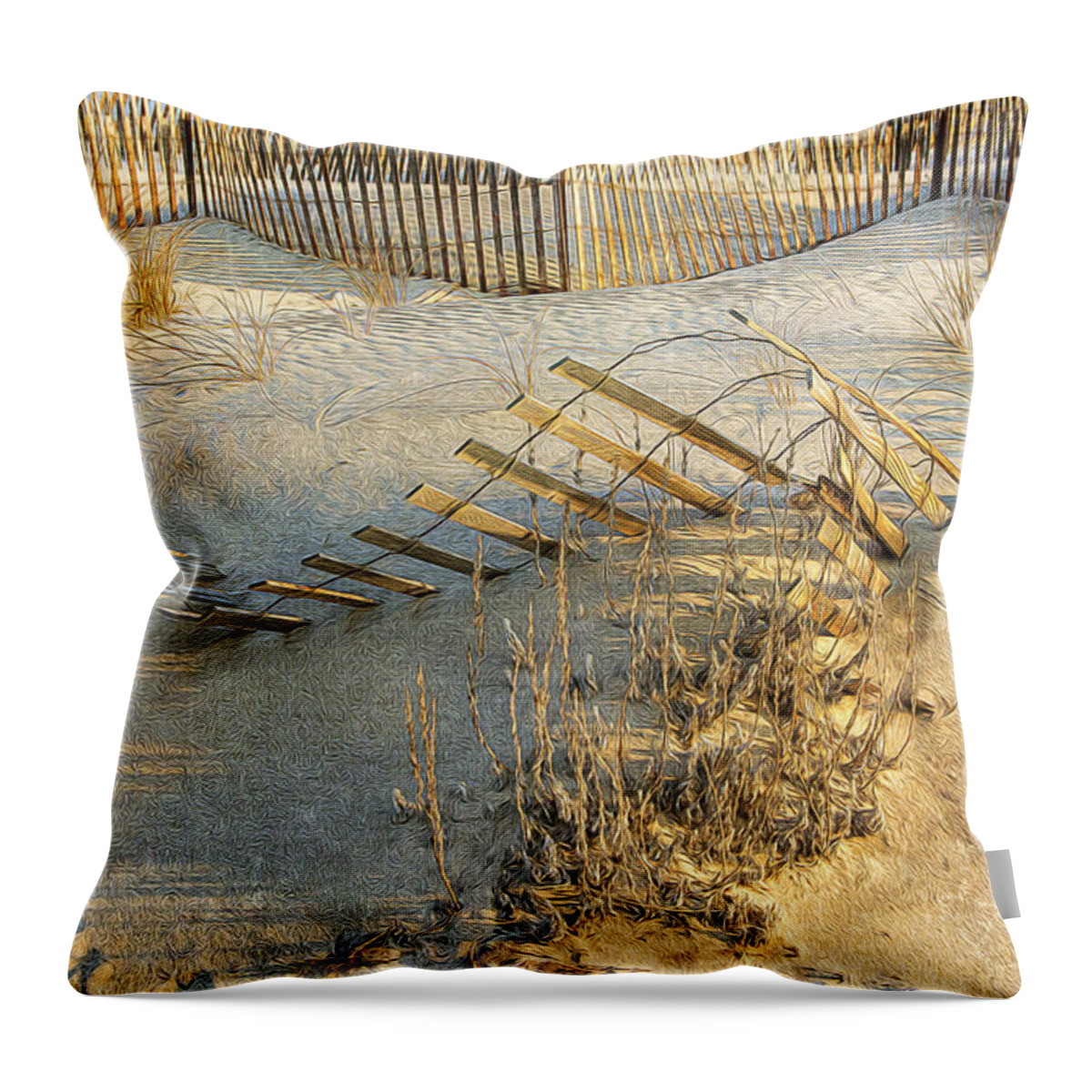 Beach Throw Pillow featuring the photograph Sand Designs by Cathy Kovarik