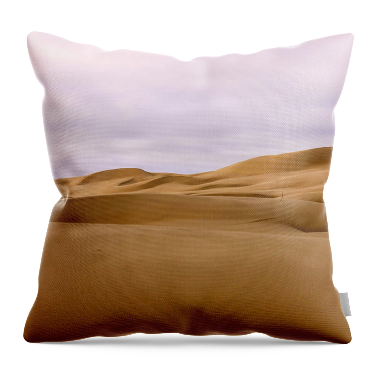 Sand Throw Pillow featuring the photograph Sand dunes at sunset by Chris Smith