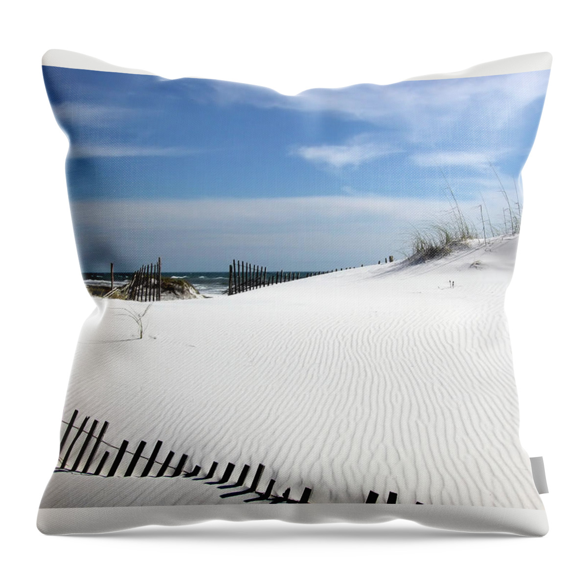 White Throw Pillow featuring the photograph Sand Dunes Dream by Marie Hicks