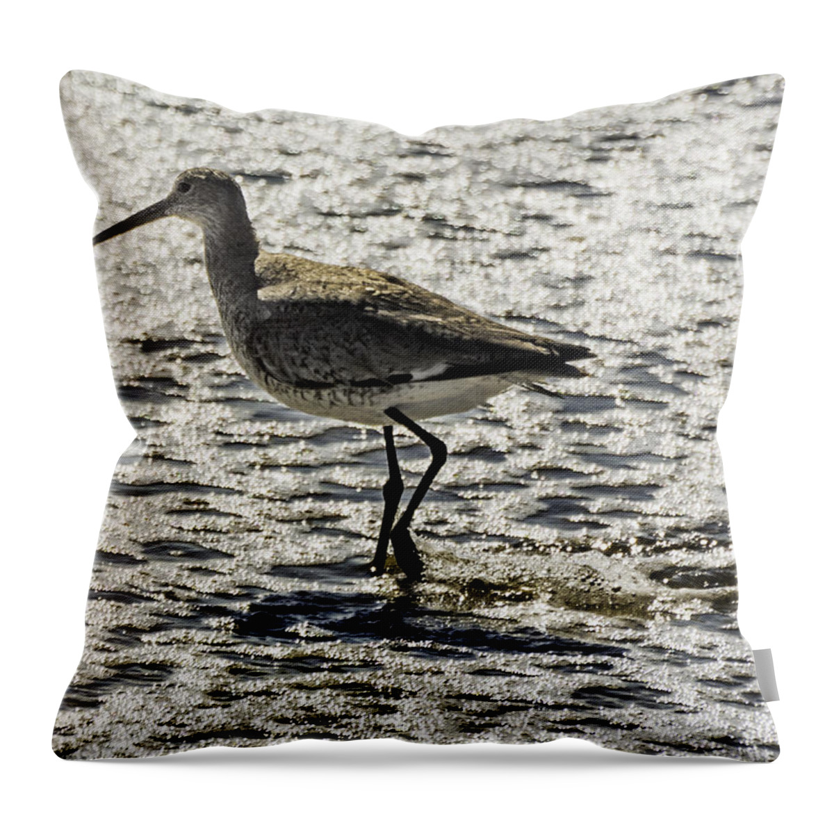Original Throw Pillow featuring the photograph Sandpiper by WAZgriffin Digital