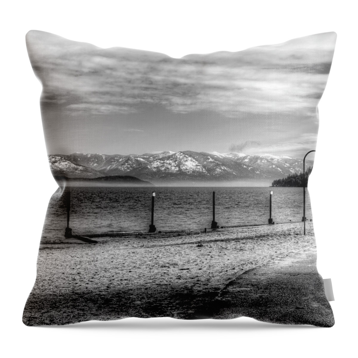 Hdr Throw Pillow featuring the photograph Sandpoint City Beach 2017 by Lee Santa