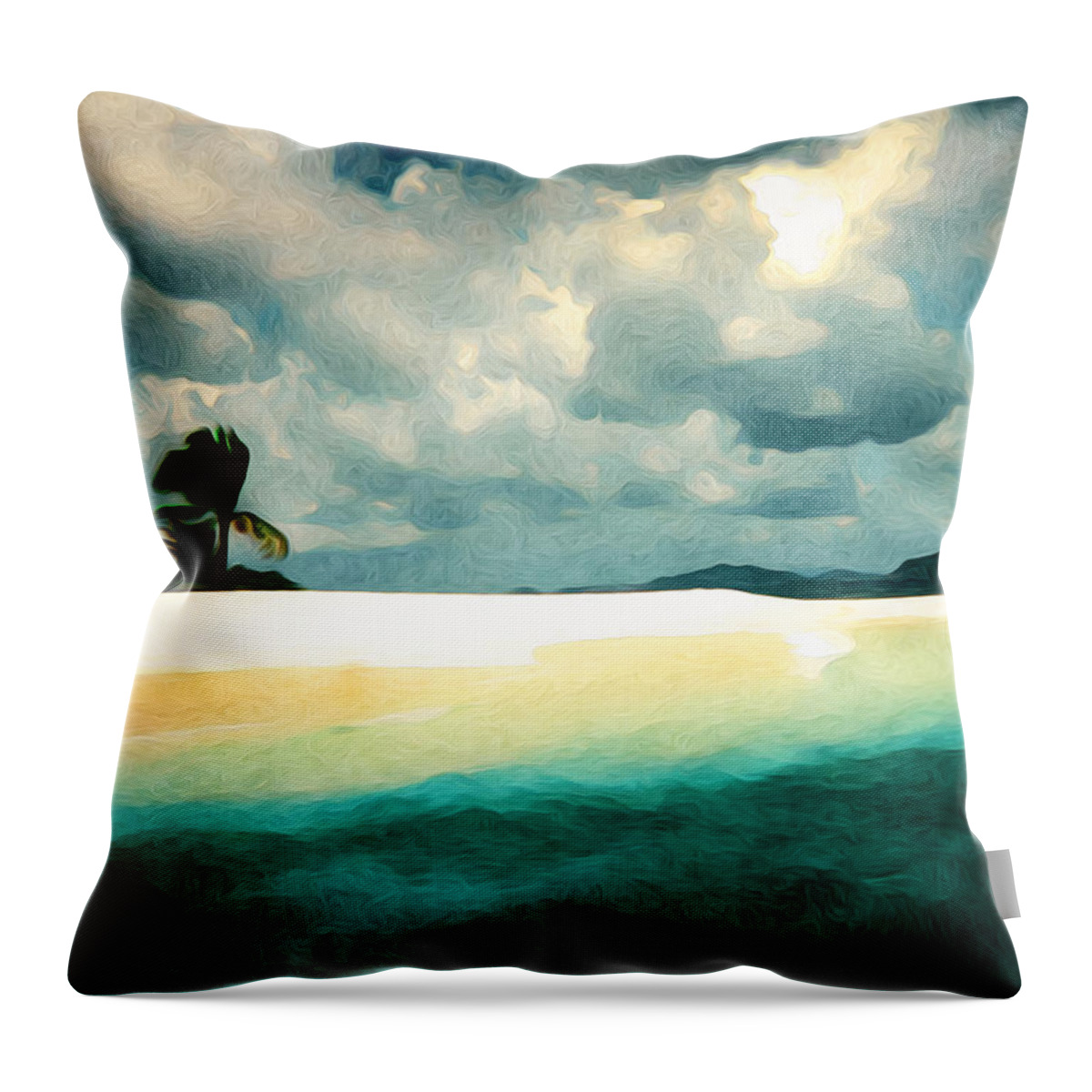 Island Throw Pillow featuring the digital art Sandy Cay by Phil Perkins