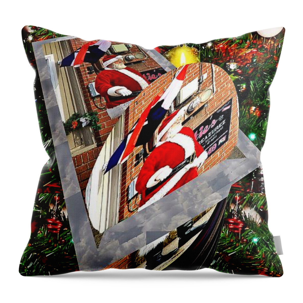 Santa Throw Pillow featuring the digital art Santa as art by Karl Rose