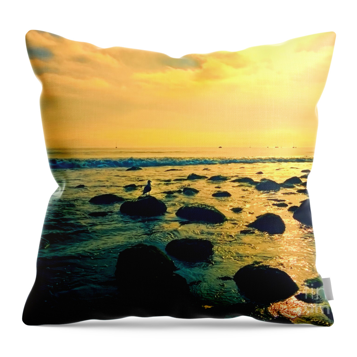 Photo Throw Pillow featuring the photograph Santa Barbara California Ocean Sunset by Alicia Hollinger