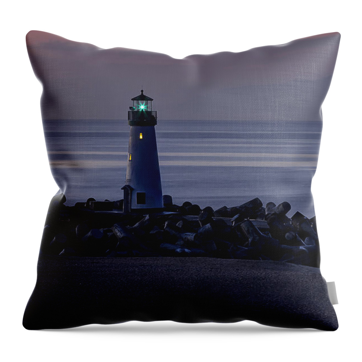 Santa Cruz Throw Pillow featuring the photograph Walton Lighthouse Early Morning by Morgan Wright