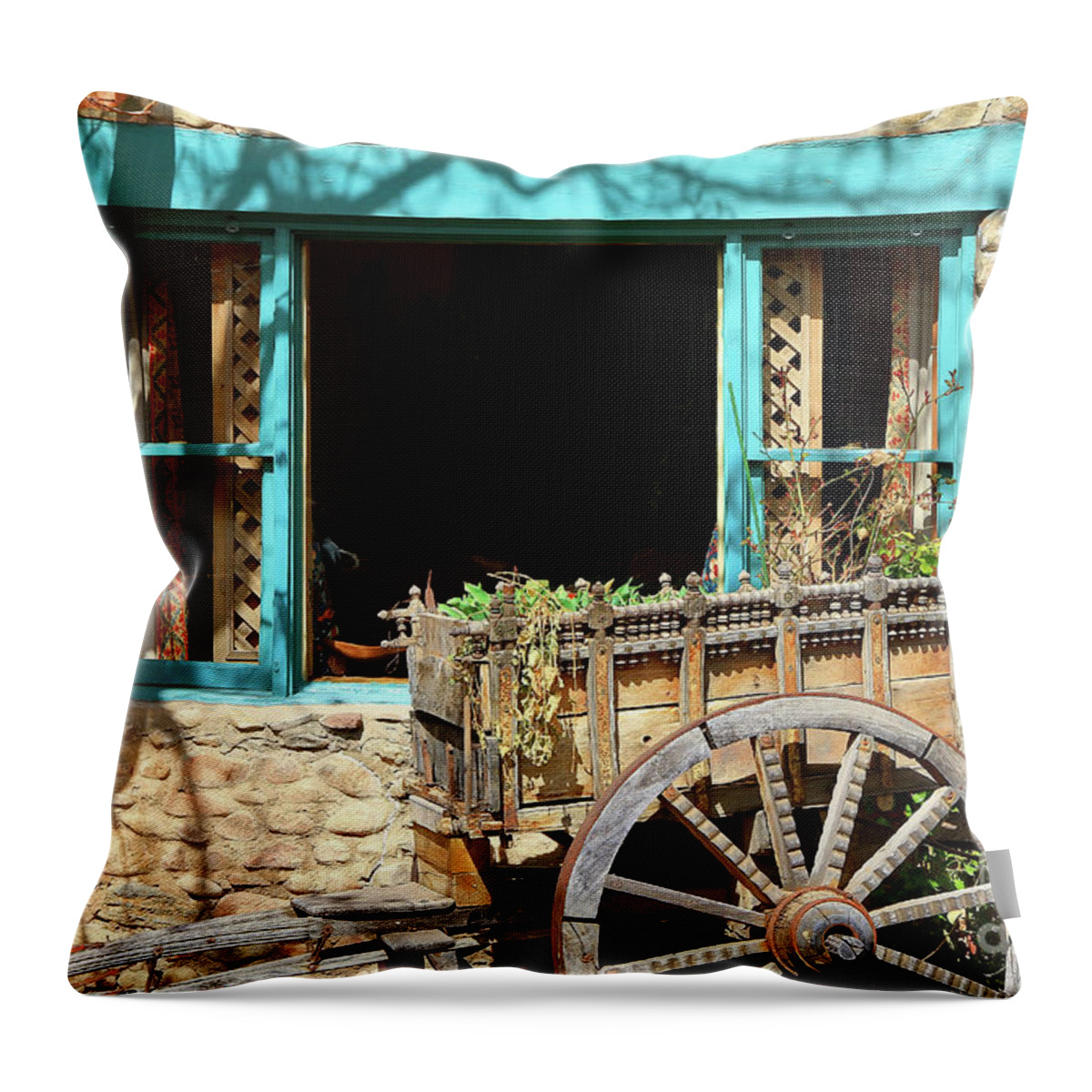 Architecture Throw Pillow featuring the photograph Santa Fe Impression 3 by Teresa Zieba