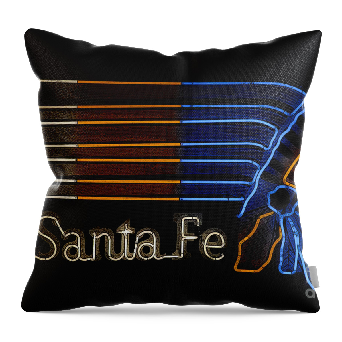 Art Throw Pillow featuring the painting Santa Fe Indian by David Lee Thompson