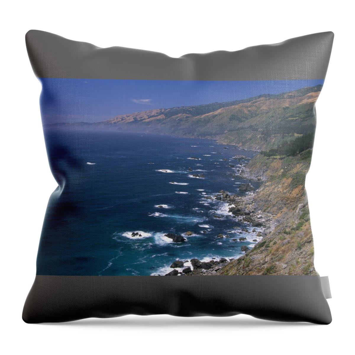 Santa Lucia Range Throw Pillow featuring the photograph Santa Lucia Range - Highway One by Soli Deo Gloria Wilderness And Wildlife Photography